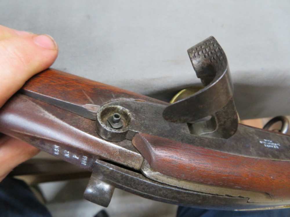 PRE CIVIL WAR US NAVY JENKS “MULE EAR” BREECH LOADING CARBINE-NICE-SCARCE-img-11