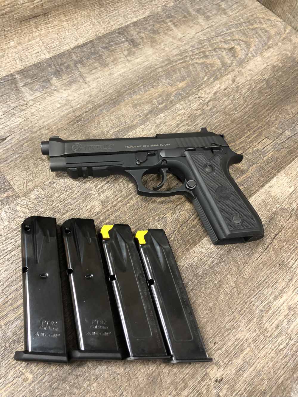 Nice Taurus PT 92 AF-D 9mm Semi Auto Pistol 5" Barrel w/ 4 Mags Black-img-0