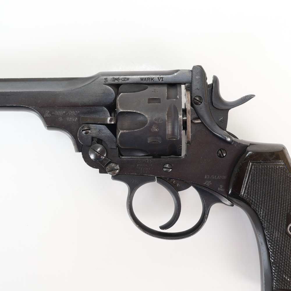 Webley Mark VI 45 ACP Conversion, 6 Shot Cylinder W/ 18 Moon Clips, C&R Ok!-img-6