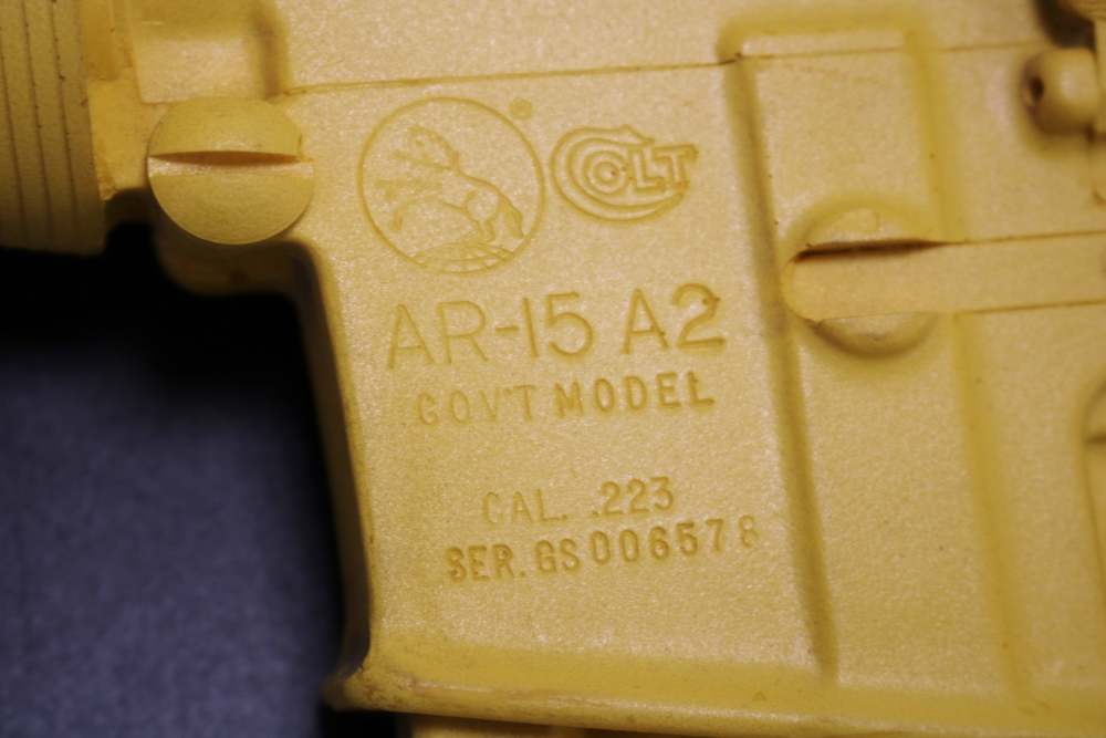 Ring's Blueguns Colt AR-15 A2 Gov't Model Safety Yellow Dummy Rifle-img-9