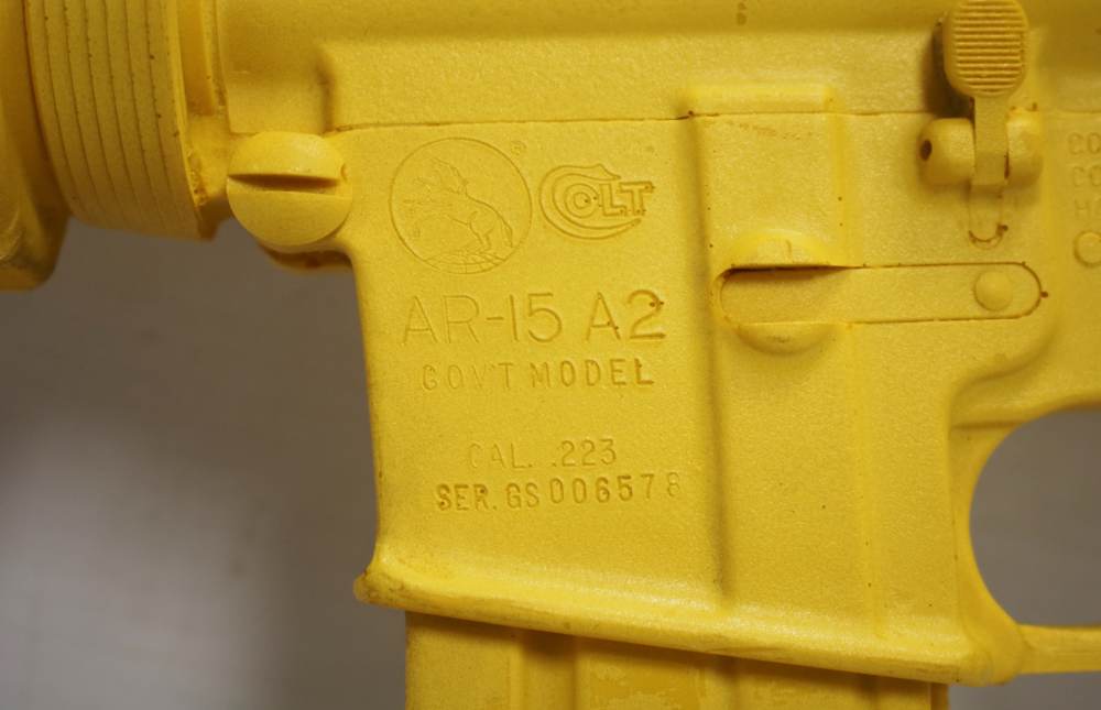 Ring's Blueguns Colt AR-15 A2 Gov't Model Safety Yellow Dummy Rifle-img-10