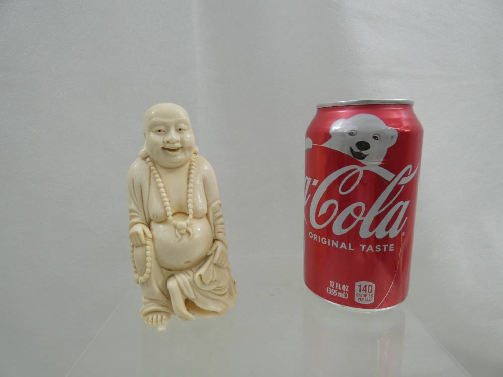 ANTIQUE OKIMONO HAND CARVED FIGURINE BUDDHA Chinese Oriental pre-ban ivory-img-16