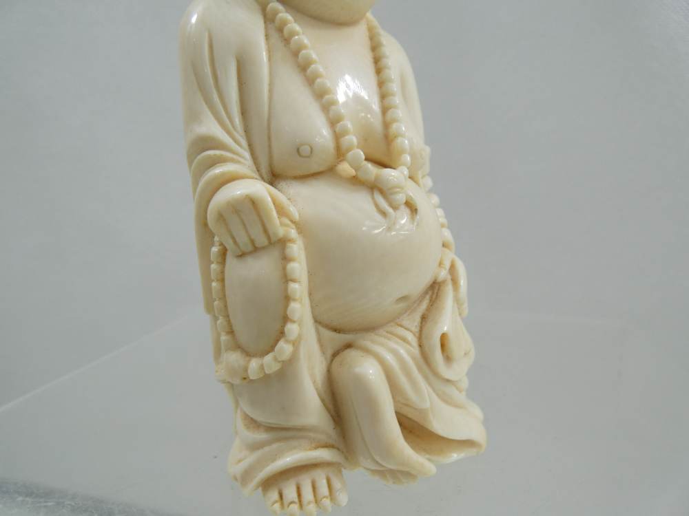 ANTIQUE OKIMONO HAND CARVED FIGURINE BUDDHA Chinese Oriental pre-ban ivory-img-11