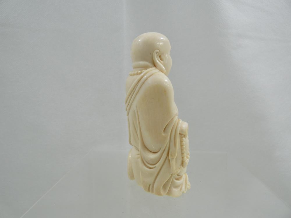 ANTIQUE OKIMONO HAND CARVED FIGURINE BUDDHA Chinese Oriental pre-ban ivory-img-5
