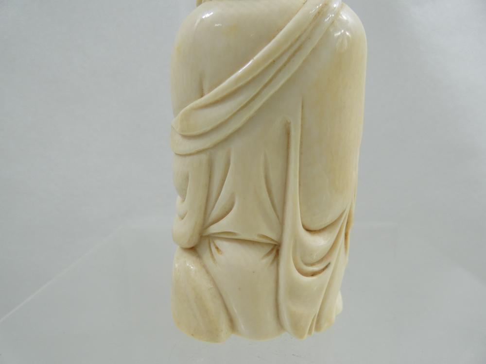 ANTIQUE OKIMONO HAND CARVED FIGURINE BUDDHA Chinese Oriental pre-ban ivory-img-14