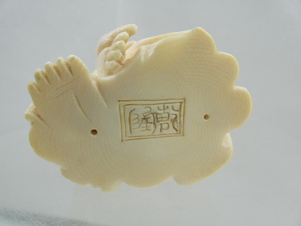 ANTIQUE OKIMONO HAND CARVED FIGURINE BUDDHA Chinese Oriental pre-ban ivory-img-7