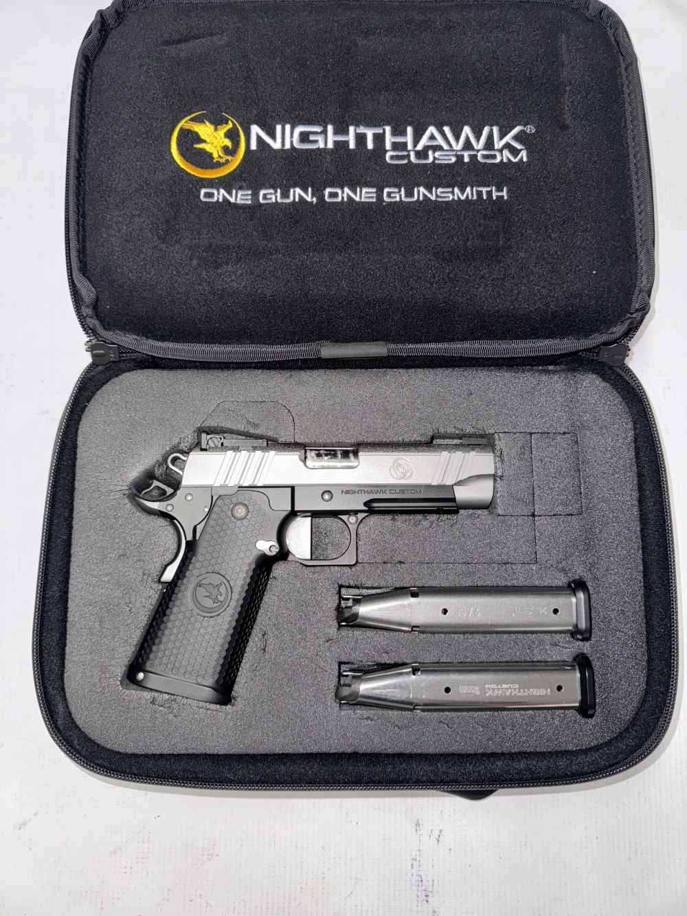 USED! NIGHTHAWK CUSTOM BOB MARVEL 2011 TWO TONE 9MM W/ ORIG BAG 2 MAGS -img-3
