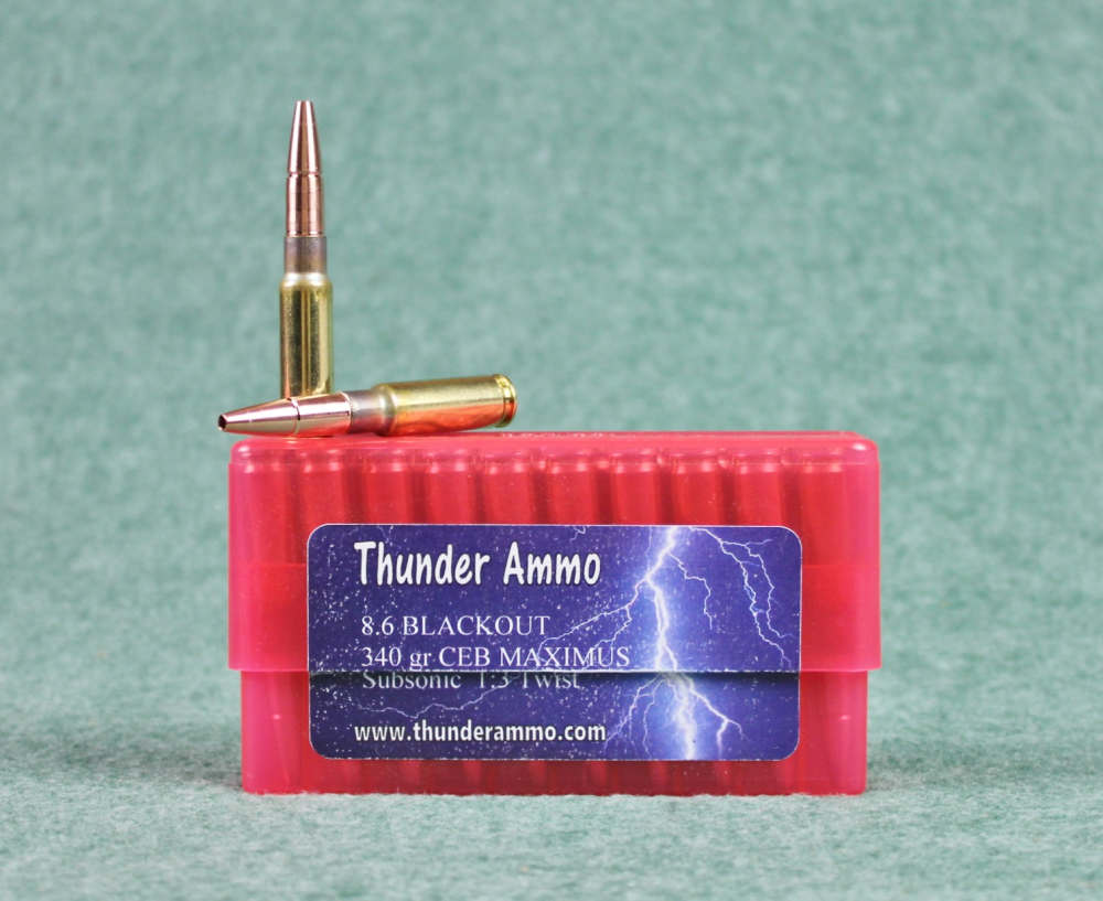 8.6 Blackout 20ct Thunder Ammo Subsonic 340 gr Maximus Alpha Brass-img-0