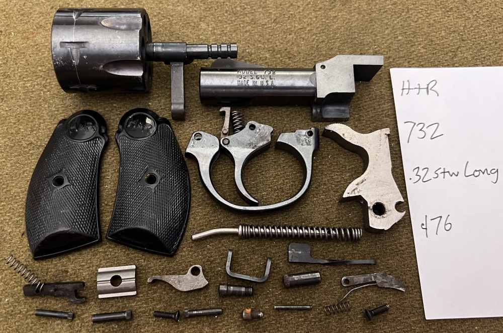 H&R 732 .32 S&W Long revolver parts kit repair lot barrel grips cylinder -img-0