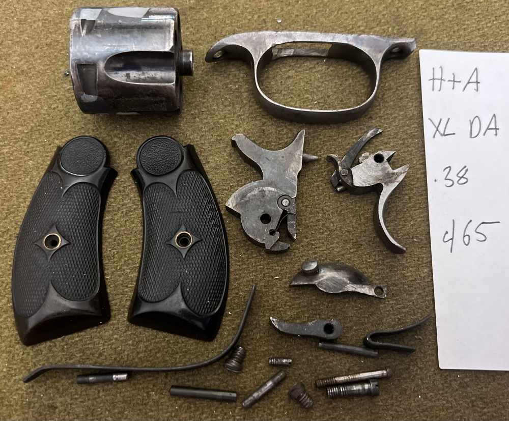 Hopkins & Allen XL Double Action .38 S&W revolver parts kit repair lot grip-img-0