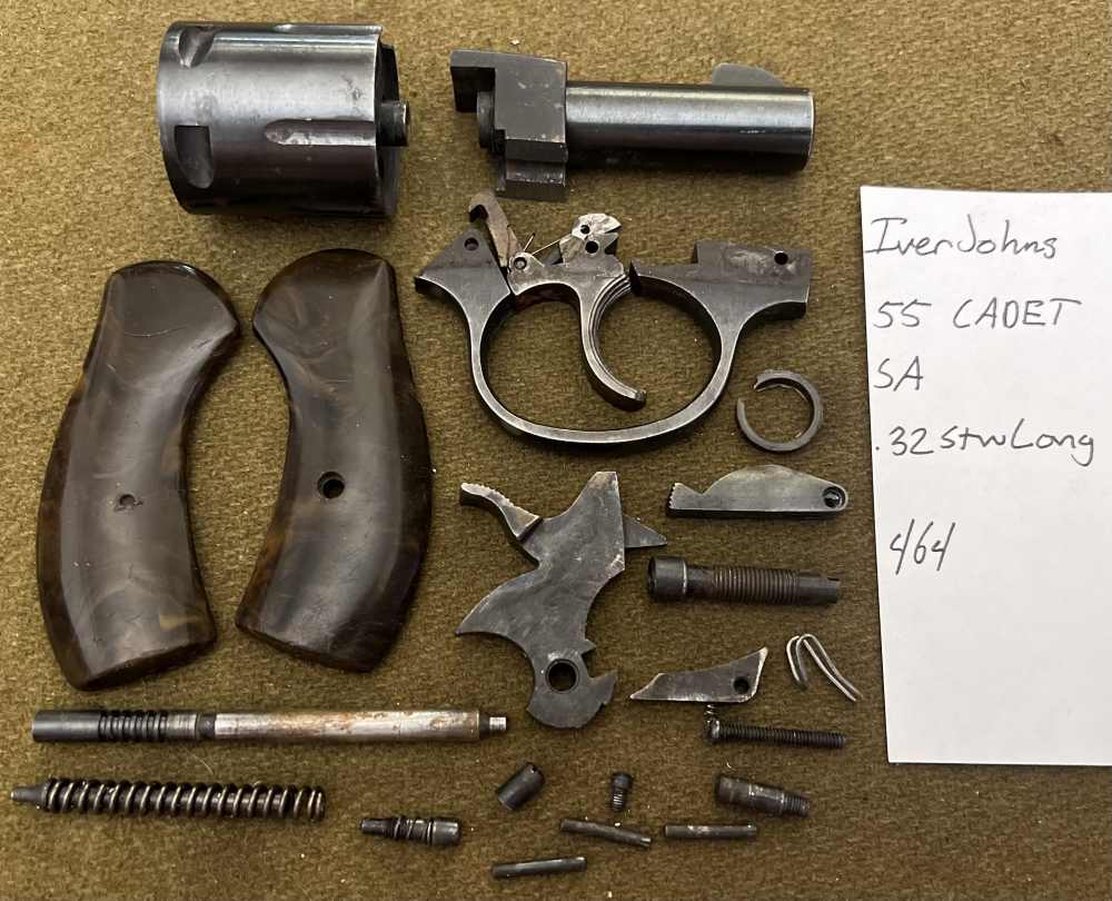 Iver Johnson 55 Cadet .32 S&W Long revolver parts kit repair lot barrel etc-img-0