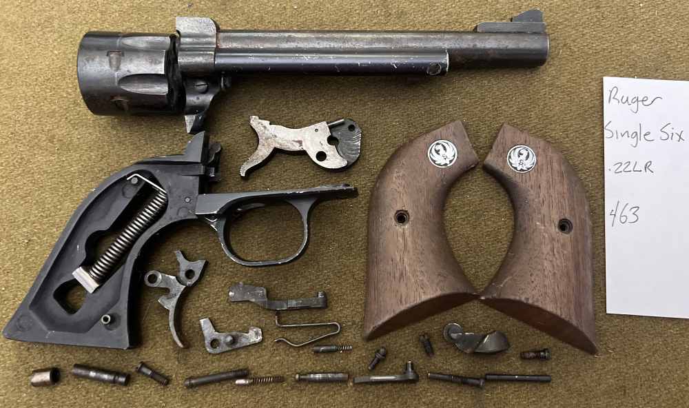 Ruger Pre Warning Single Six .22LR revolver parts kit repair lot barrel etc-img-0