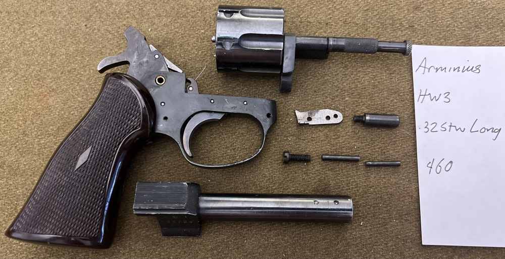 Arminius HW3 .32 S&W Long revolver parts kit repair lot barrel grips etc-img-0