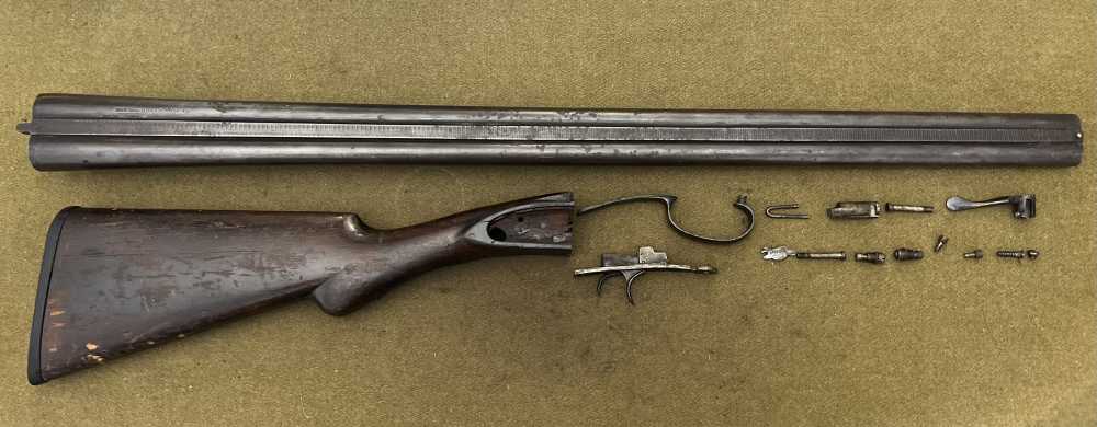 Oxford Arms 12 gauge double barrel shotgun parts kit stock barrel internals-img-0
