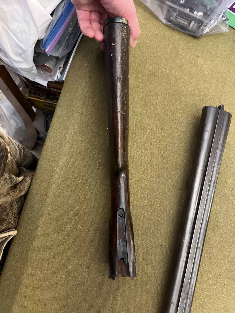Oxford Arms 12 gauge double barrel shotgun parts kit stock barrel internals-img-6