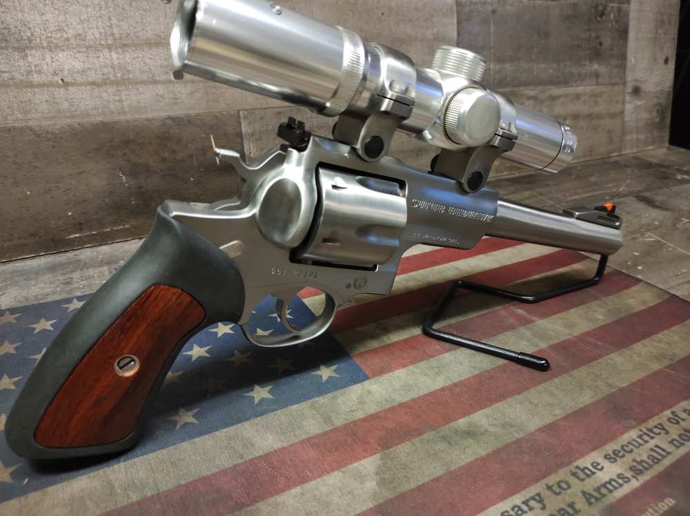 RUGER SUPER REDHAWK 44 MAG 7.5"Brl w/ Tasco 2x22 Pro-Class Scope Mfg1997 NR-img-2