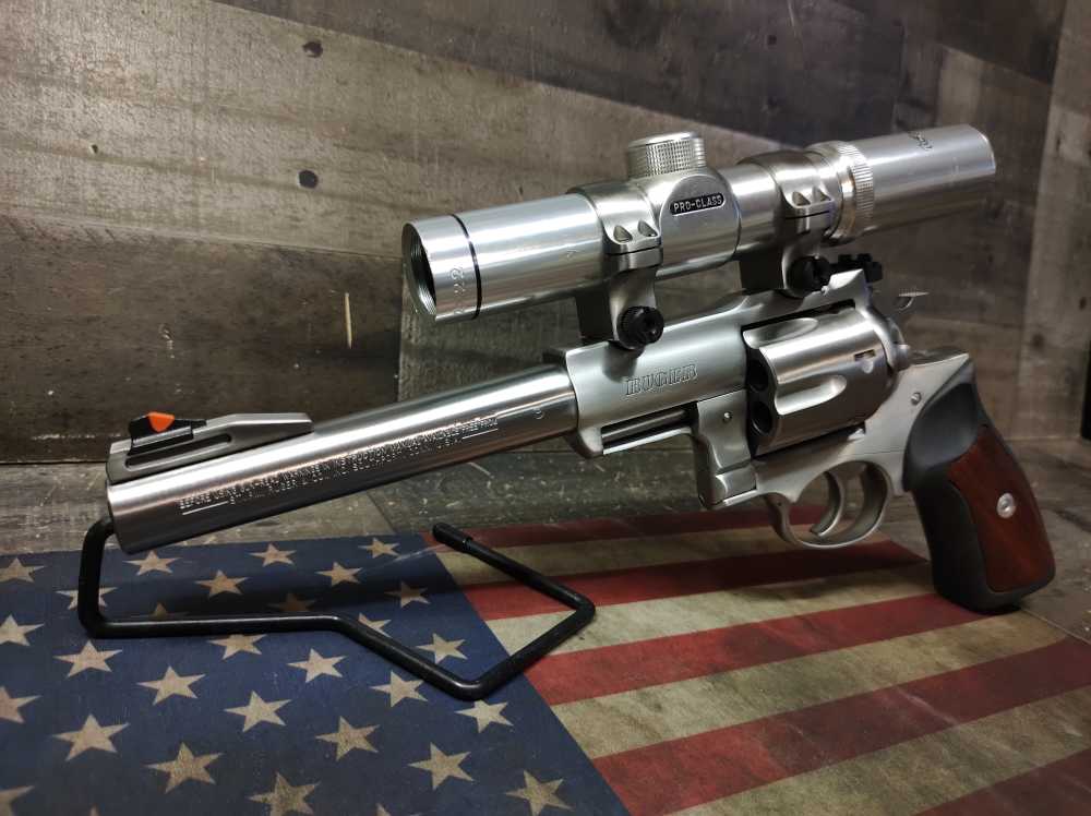 RUGER SUPER REDHAWK 44 MAG 7.5"Brl w/ Tasco 2x22 Pro-Class Scope Mfg1997 NR-img-4