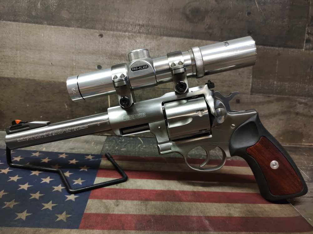 RUGER SUPER REDHAWK 44 MAG 7.5"Brl w/ Tasco 2x22 Pro-Class Scope Mfg1997 NR-img-3