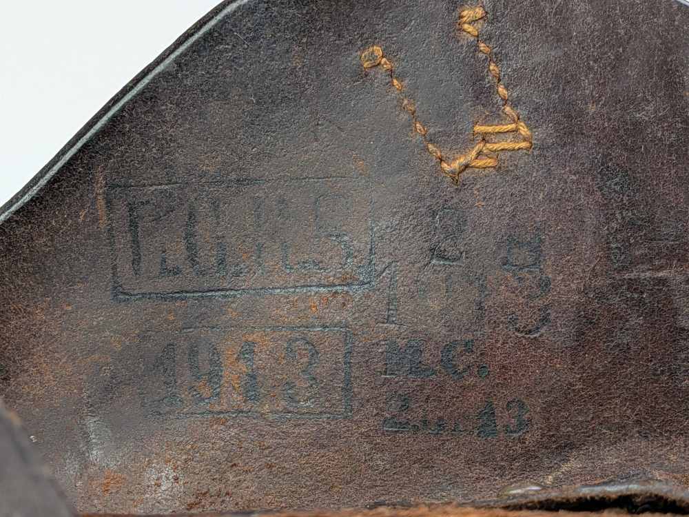 Pre WW1 Imperial German P08 Luger holster, 1913 dated unit marked. #2003-img-10