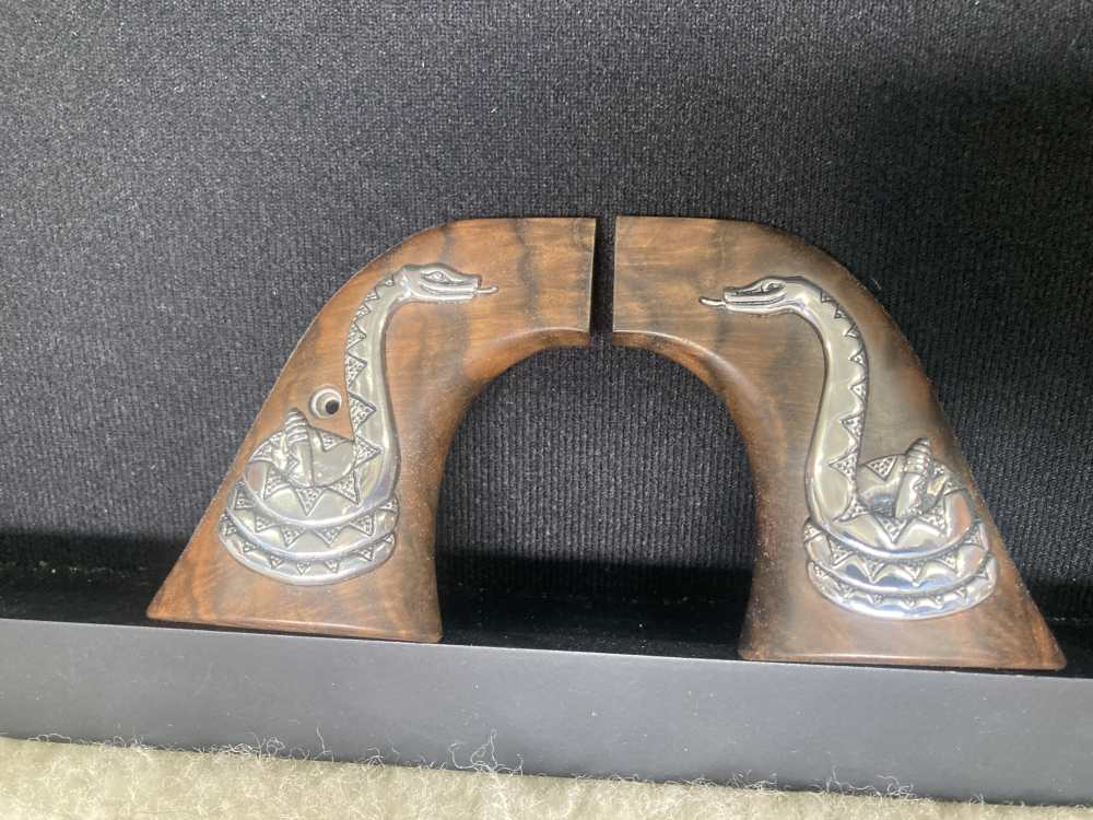 Man With No Name Silver Rattle Snake grips Curly Walnut by Joe Perkins! -img-4
