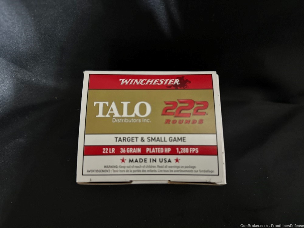Winchester 22LR 36 Grain Plated Hollow Point Rounds (250) -img-1
