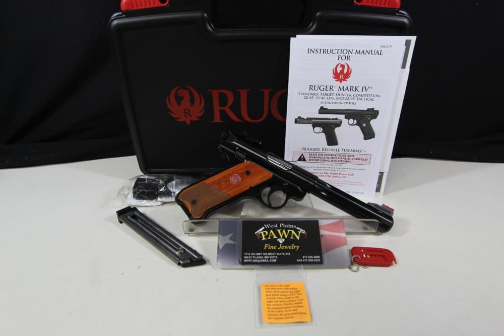 NIB RUGER MARK IV HUNTER 22 LR SEMI AUTO PISTOL 5.5" 10+1 40177-img-0
