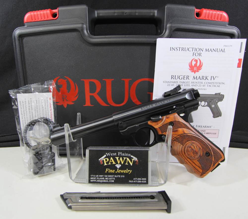 NIB RUGER MARK IV TARGET SEMI AUTO PISTOL 22LR, 5.5" HVY BRL, 10 RND, 40159-img-0