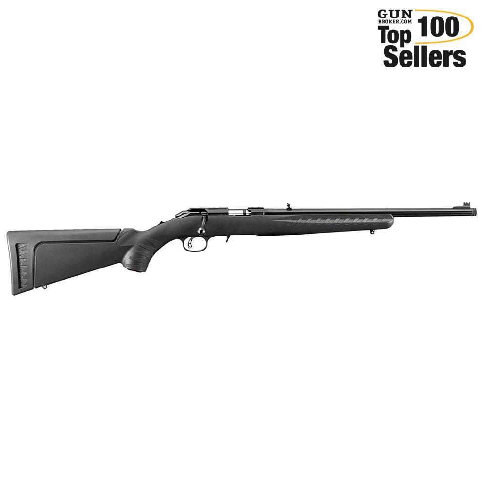 RUGER American Rimfire 22 WMR 18" Threaded 9rd Black Synth Stock Rifle 8322-img-0
