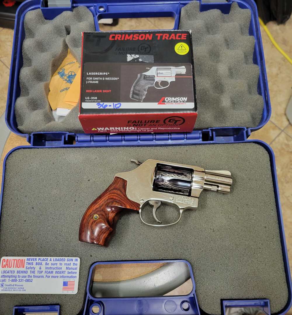 Smith&Wesson Model 36-10 Special Edition Nickle Plated Revolver Flame Cylin-img-1