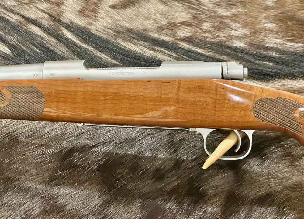 WINCHESTER MODEL 70 FEATHERWEIGHT STAINLESS DARK MAPLE 308, GOOD WOOD-img-9