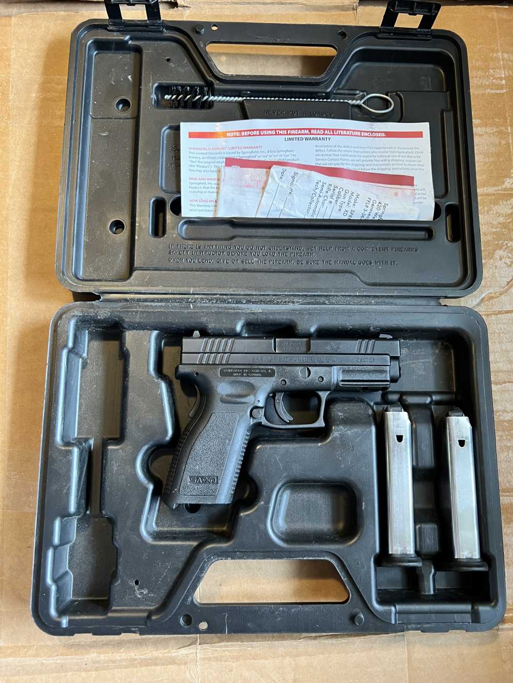 Springfield Armory XD XD9 9mm, 2- 16rd mags, case, $1 starting bid-img-0