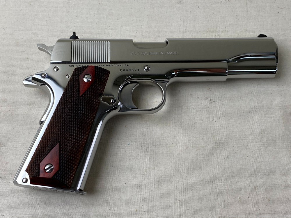 Colt 1911 Custom Shop 45 ACP 5" High Polish Stainless -img-9