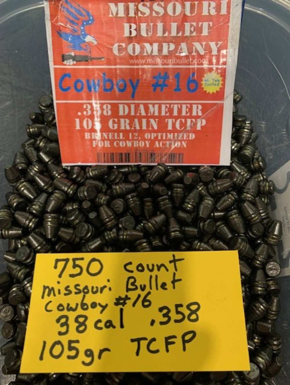 750 Count Missouri Bullet 38cal 105gr HiTek coated #16 cowboy TCFP-img-0