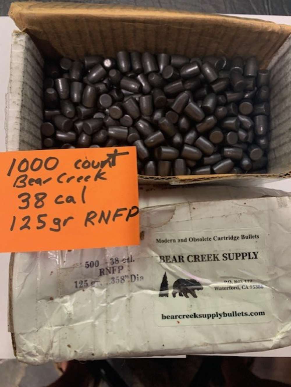 1000 Count Bear Creek 38cal 125gr RNFP for reloading-img-0