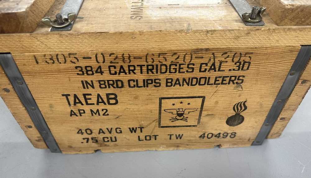 Complete crate 384 rounds of 30cal AP in 8 round bandoleers Spam cans-img-4