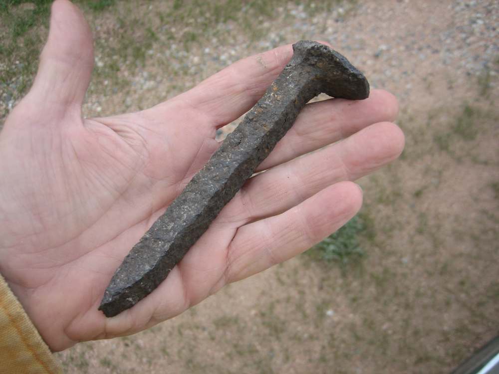 RAILROAD SPIKE FROM DENVER SOUTH PARK RAILROAD 1885 COLORADO.-img-0