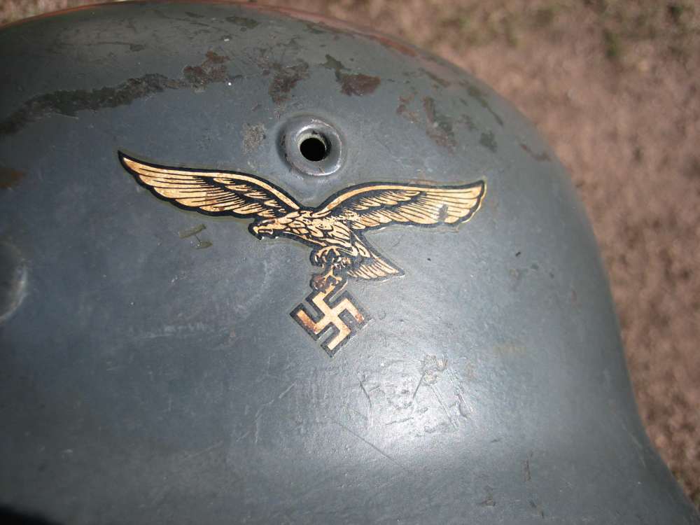 GERMANN W.W. 2 M-35/40 DAK LUFTHELMET DD WEB CHIN STRAP AND LINER VERY NICE-img-9