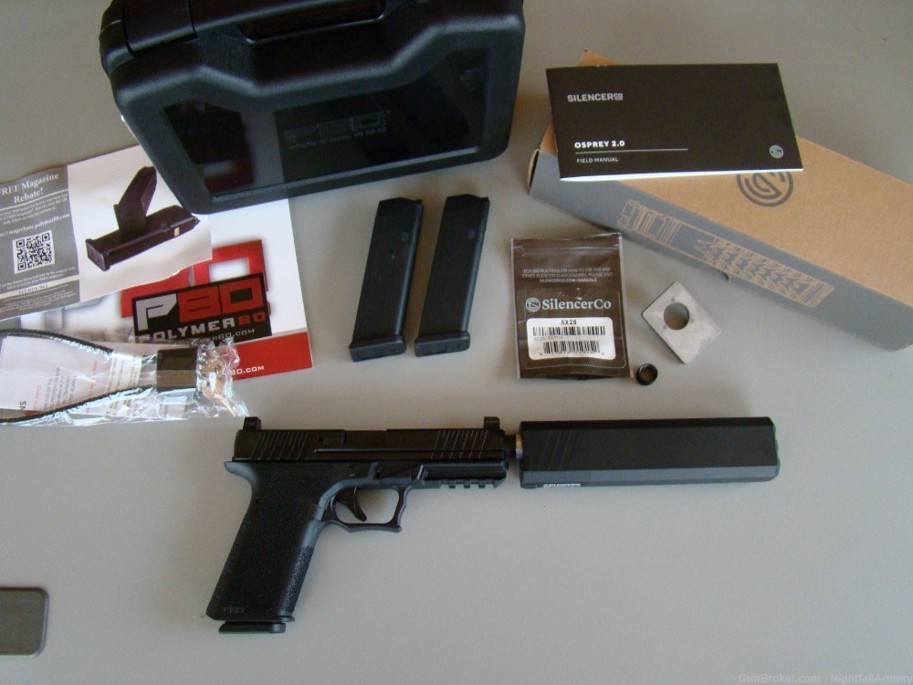 Polymer80 PFS9 9mm Pistol 10rd TB P80 w SilencerCo Osprey 2.0 suppressor 9-img-0
