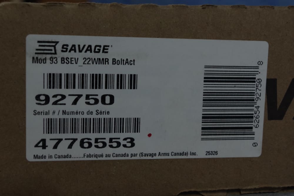 LNIB SAVAGE 93 BSEV 22 WMR BOLT ACTION RIFLE 21IN 5+1 92750 SS LAMINATE-img-2