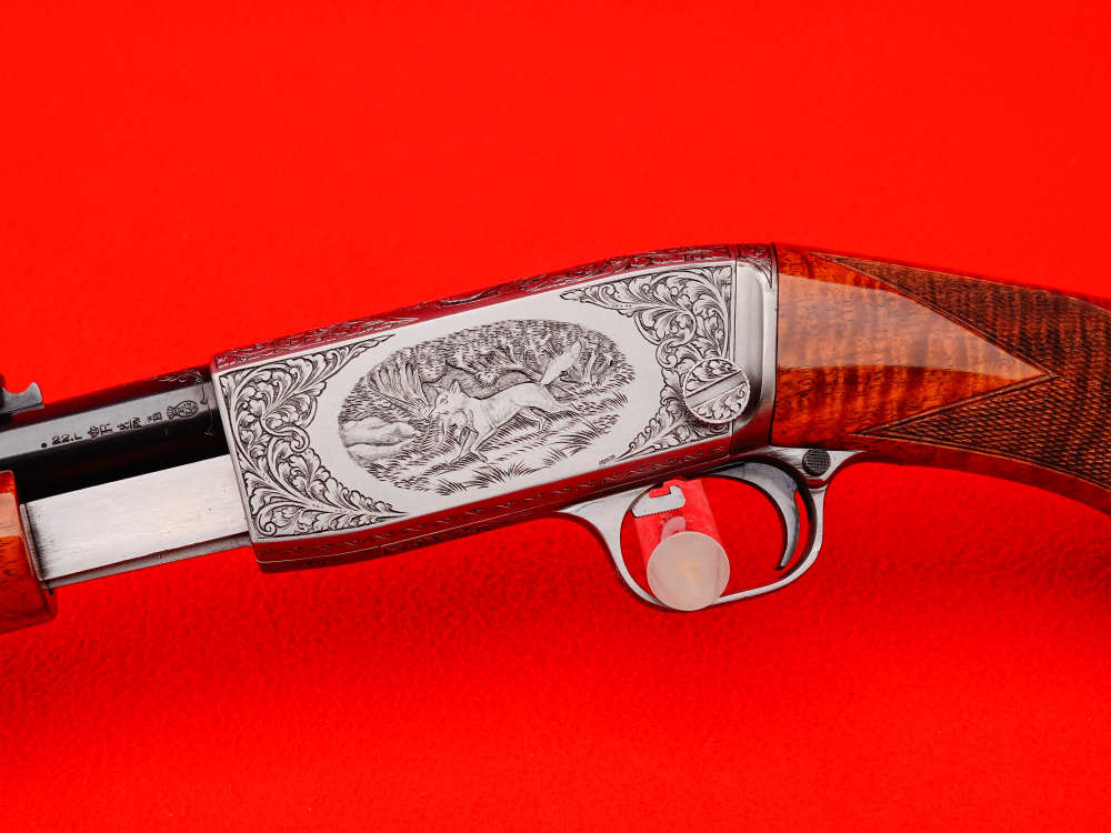 ANGELO BEE SIGNED 1953 Belgian FN Browning Trombone .22 LR MASTER ENGRAVED-img-8