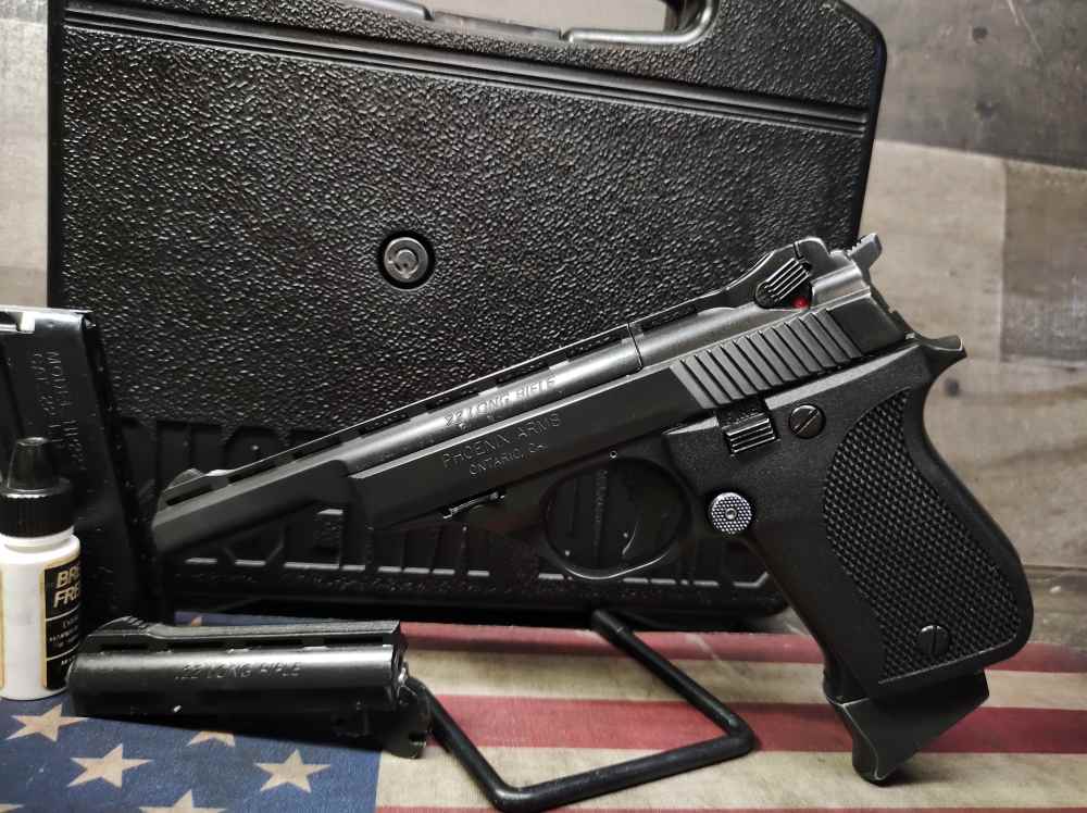 GREAT COND Phoenix Arms HP22A Deluxe Range Kit with 3"& 5" Brls & 2 Mags NR-img-0