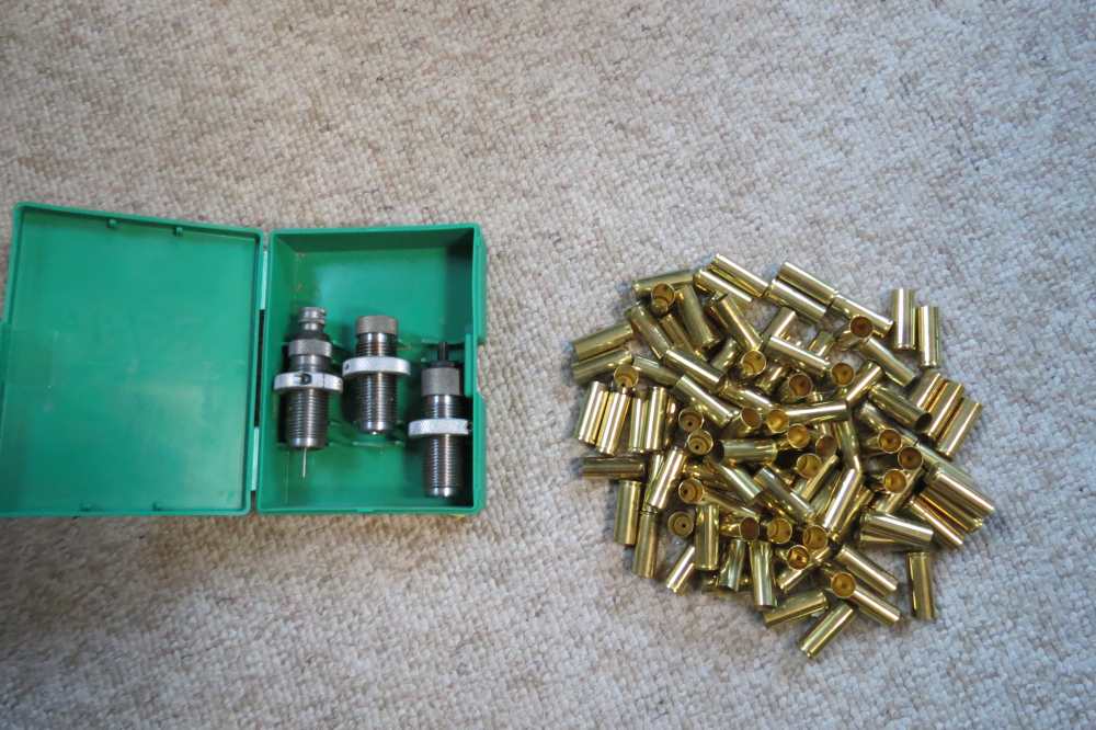 RCBS 45 colt dies and brass New old stock dies 98 pieces of new brass-img-0
