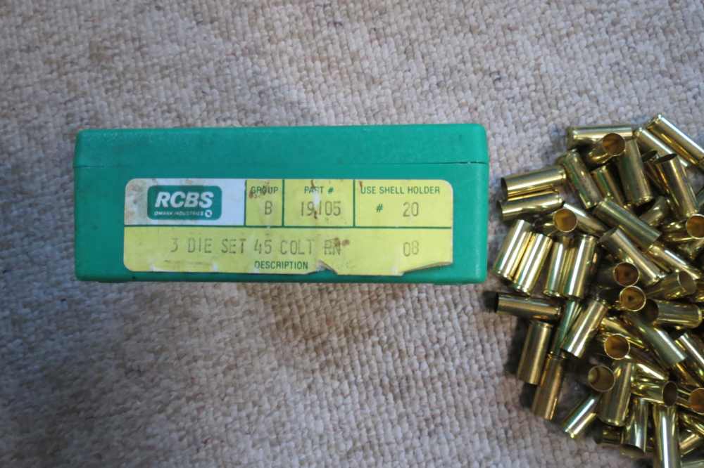RCBS 45 colt dies and brass New old stock dies 98 pieces of new brass-img-1