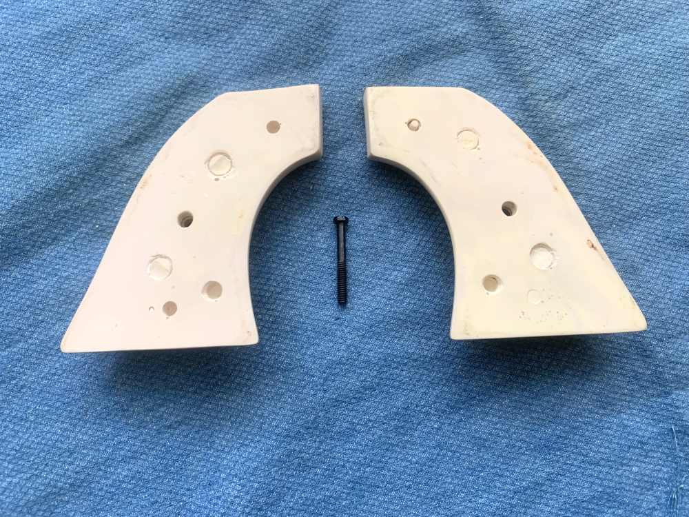 Colt Single Action Army grips with grip screw, Imitation Ivory, used ex-img-1