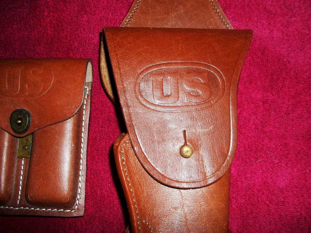 US Military Leather Replica Colt 1911 Holster, Belt & Magazine Holders-img-2