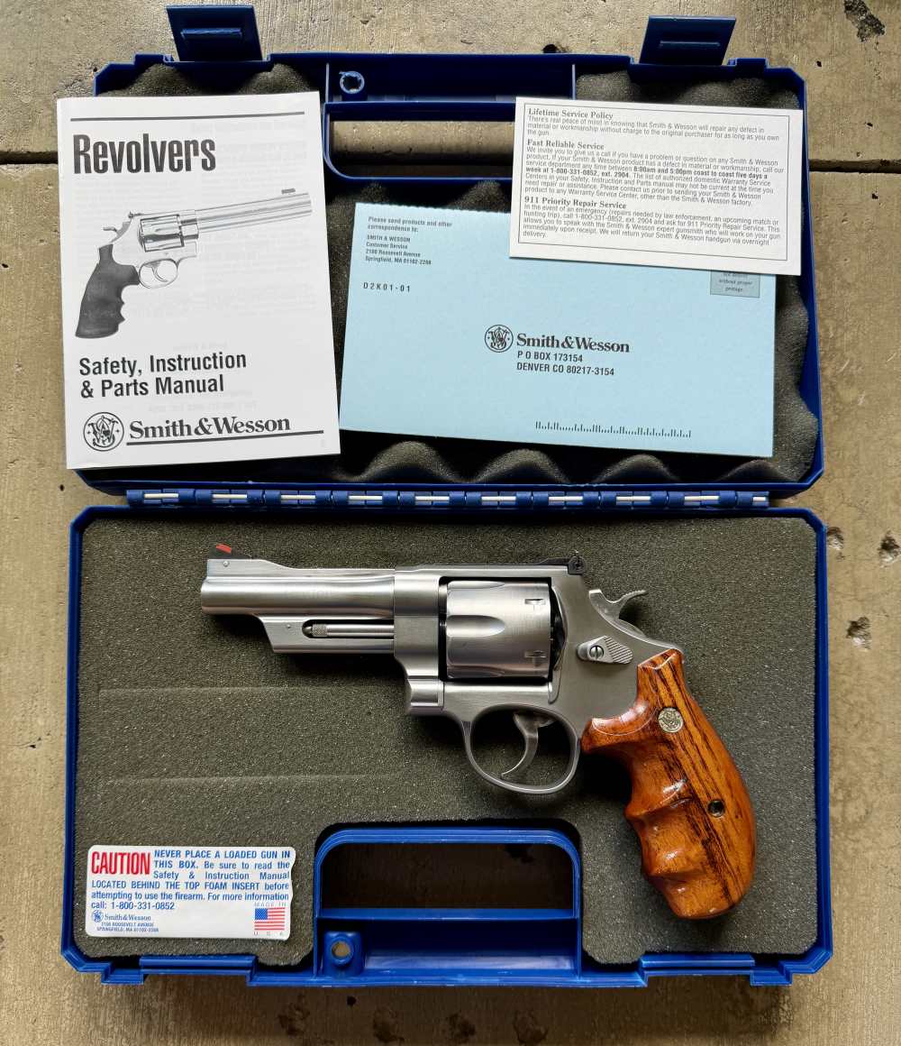 RARE Smith & Wesson 625-7 MOUNTAIN GUN .45LC Pre-Lock LEW HORTON GRIPS BOX-img-0