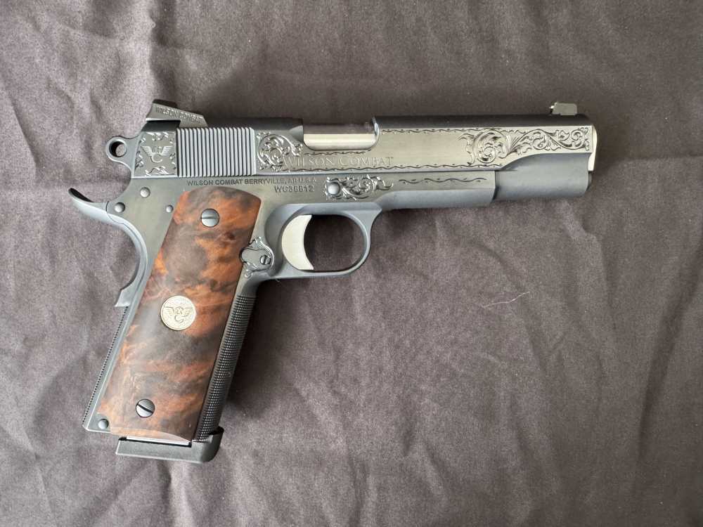 New Wilson Combat CQB - Hand Engraved - Turnbull Charcoal Blue Polished -img-3