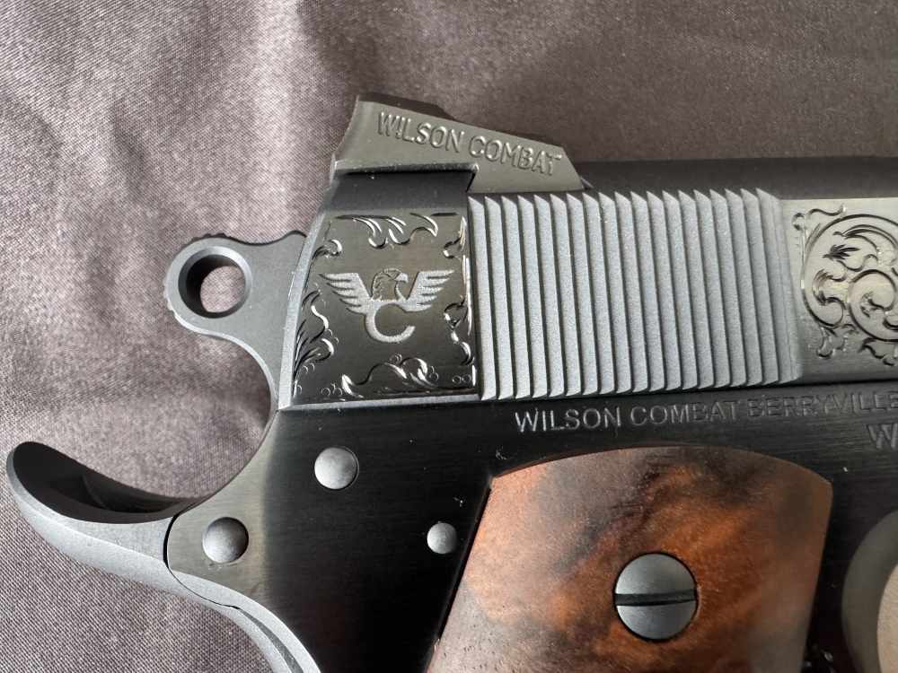 New Wilson Combat CQB - Hand Engraved - Turnbull Charcoal Blue Polished -img-4