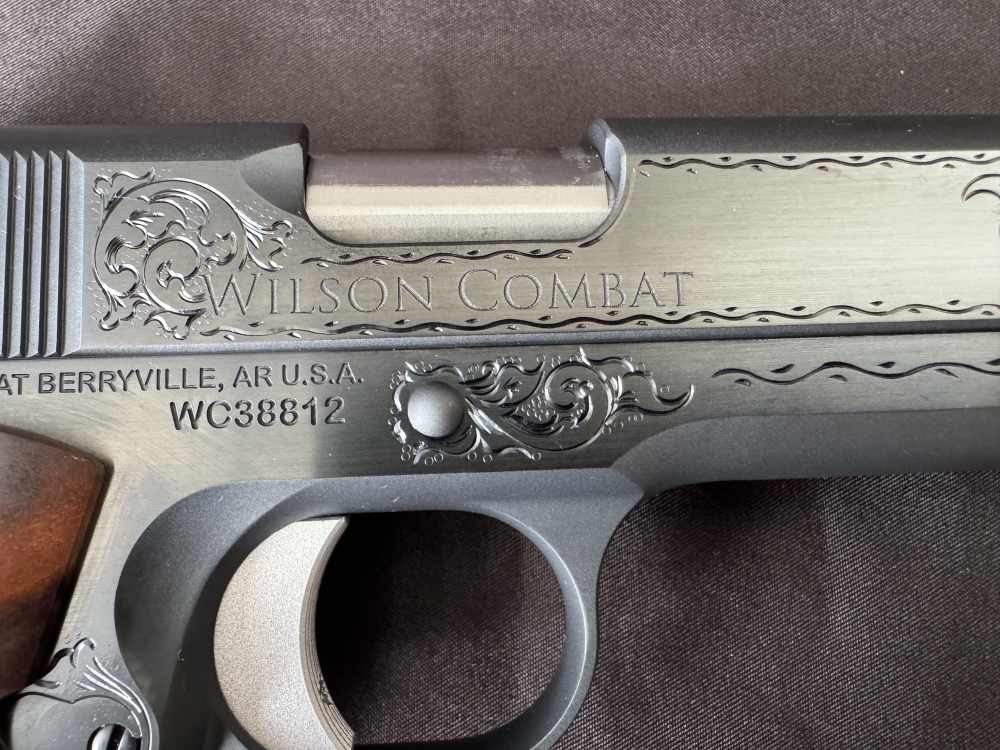 New Wilson Combat CQB - Hand Engraved - Turnbull Charcoal Blue Polished -img-5