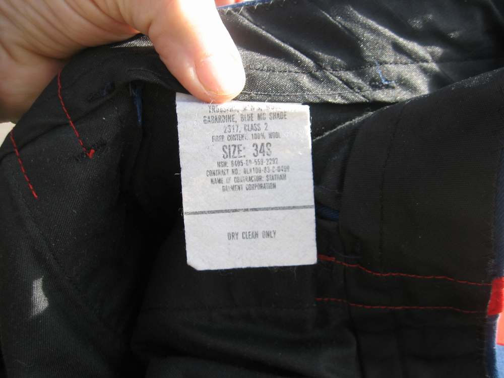 U.S. MARINE NCO DRESS BLUE PANTS SIZE 34 S 34X31 NICE CONDITION!-img-2